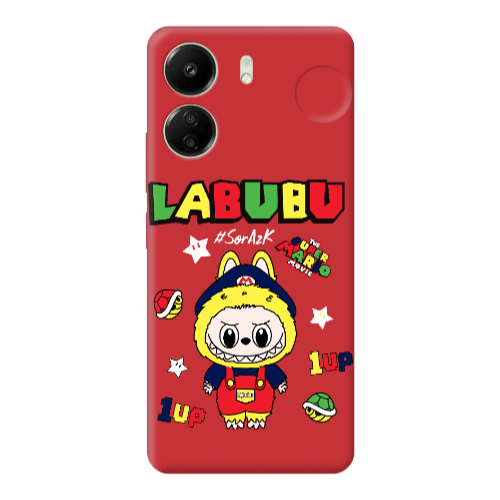 Xiaomi Redmi 13C Labubu Mario Red Colored Silicone TPU Θήκη
