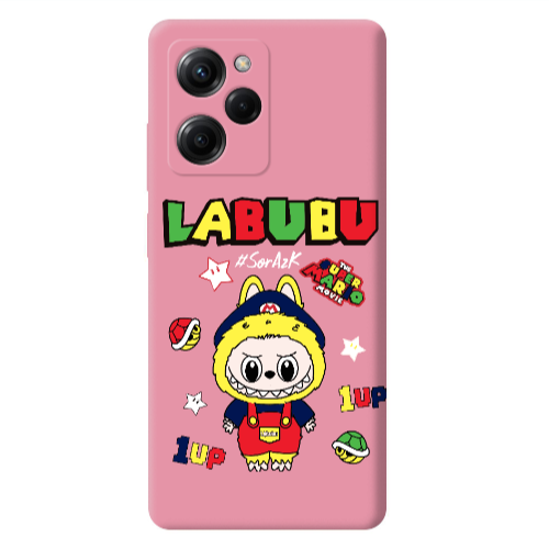 Xiaomi Poco X5 Pro Labubu Mario Pink Colored Silicone TPU Θήκη