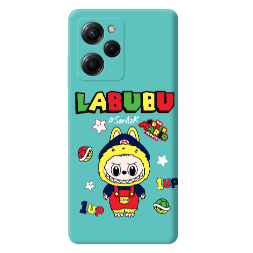 Xiaomi Poco X5 Pro Labubu Mario Turquoise Colored Silicone TPU Θήκη