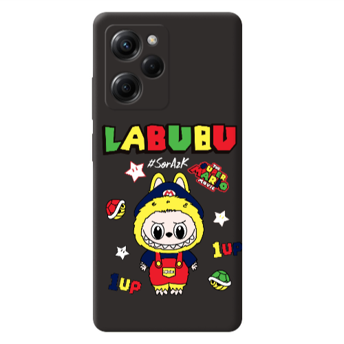 Xiaomi Poco X5 Pro Labubu Mario Black Colored Silicone TPU Θήκη