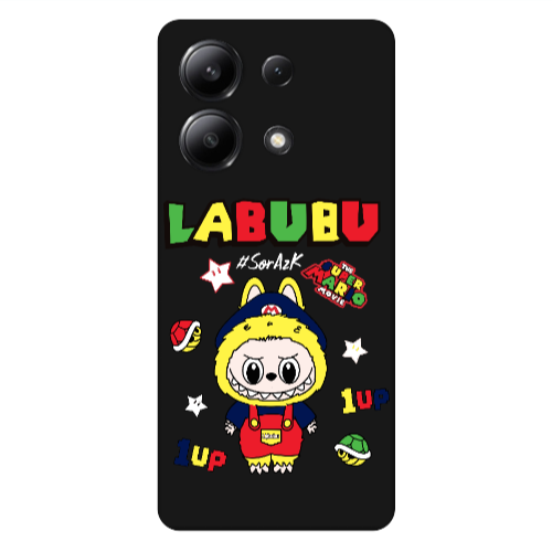 Xiaomi Redmi Note 13 4G Labubu Mario Black Colored Silicone TPU Θήκη