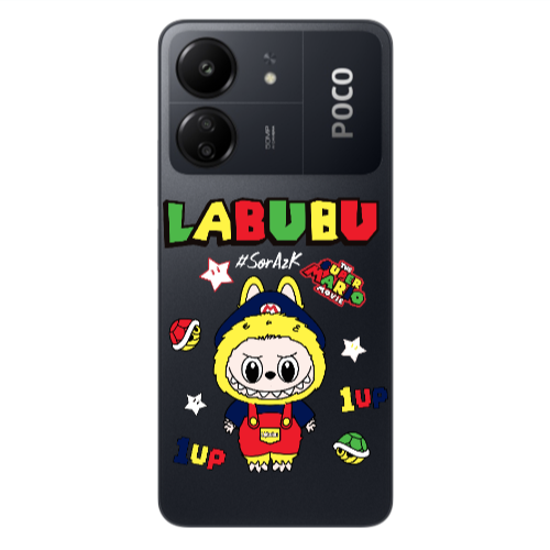 Xiaomi Poco C65 Labubu Mario Transparent Silicone TPU Θήκη