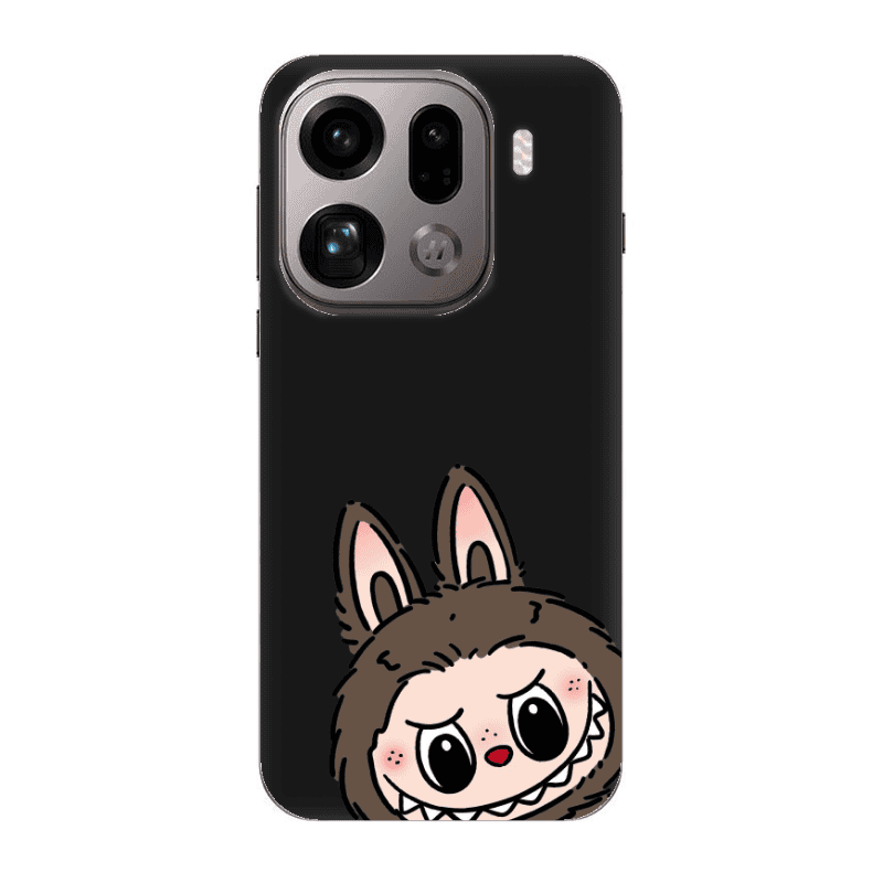 Oppo Find X9 Pro Labubu7 Black Colored Silicone TPU Θήκη