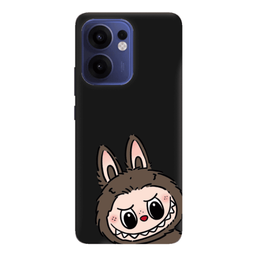 Oppo Reno 13 F Labubu7 Black Colored Silicone TPU Θήκη