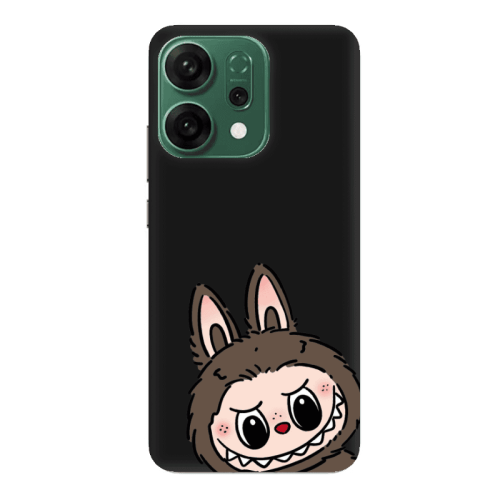 Oppo RENO 14 Labubu7 Black Colored Silicone TPU Θήκη
