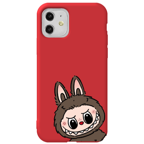 Apple iPhone 11  Labubu7 Red Colored Silicone TPU Θήκη