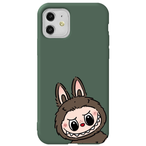 Apple iPhone 11  Labubu7 Dark Green Colored Silicone TPU Θήκη