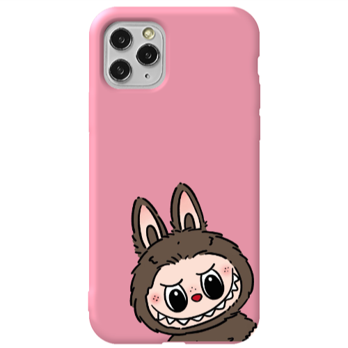 Apple iPhone 11 Pro Labubu7 Pink Colored Silicone TPU Θήκη