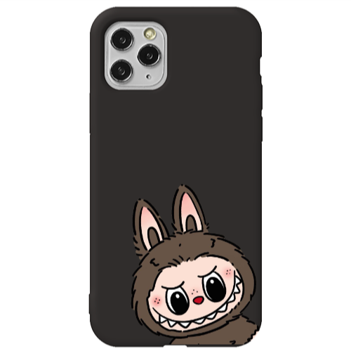 Apple iPhone 11 Pro Labubu7 Black Colored Silicone TPU Θήκη