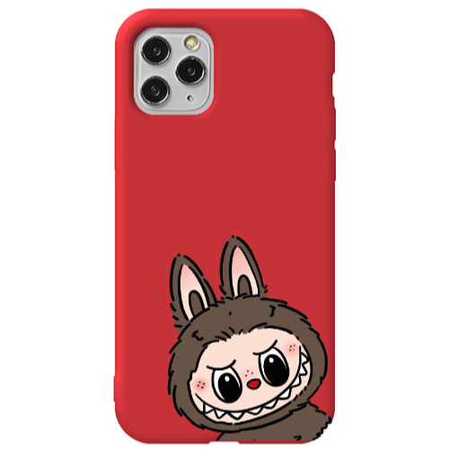 Apple iPhone 11 Pro Labubu7 Red Colored Silicone TPU Θήκη