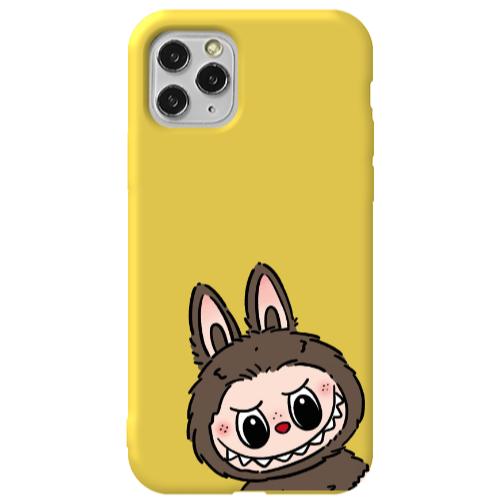 Apple iPhone 11 Pro Labubu7 Yellow Colored Silicone TPU Θήκη