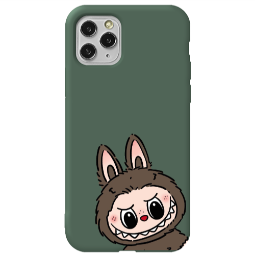 Apple iPhone 11 Pro Labubu7 Dark Green Colored Silicone TPU Θήκη