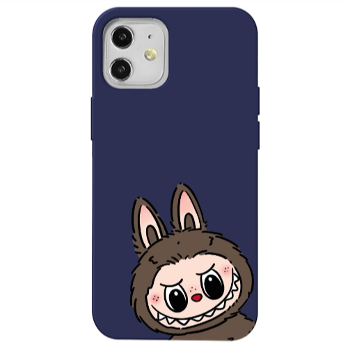 Apple iPhone 12 Labubu7 Dark blue Colored Silicone TPU Θήκη