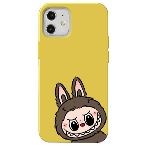 Apple iPhone 12 Labubu7 Yellow Colored Silicone TPU Θήκη