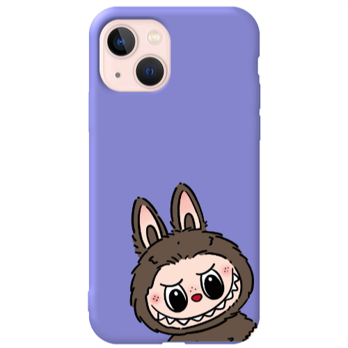 Apple iPhone 13 Labubu7 Purple Colored Silicone TPU Θήκη