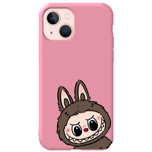 Apple iPhone 13 Labubu7 Pink Colored Silicone TPU Θήκη