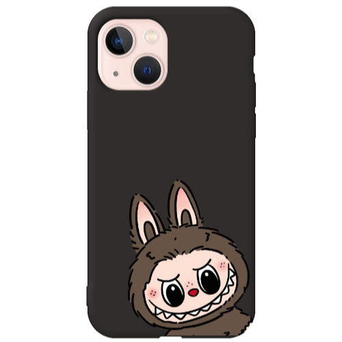 Apple iPhone 13 Labubu7 Black Colored Silicone TPU Θήκη