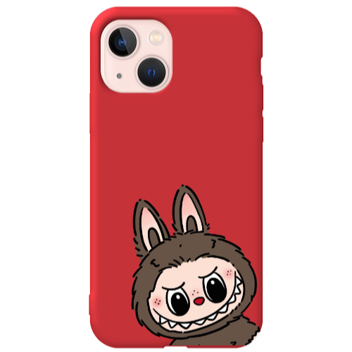 Apple iPhone 13 Labubu7 Red Colored Silicone TPU Θήκη