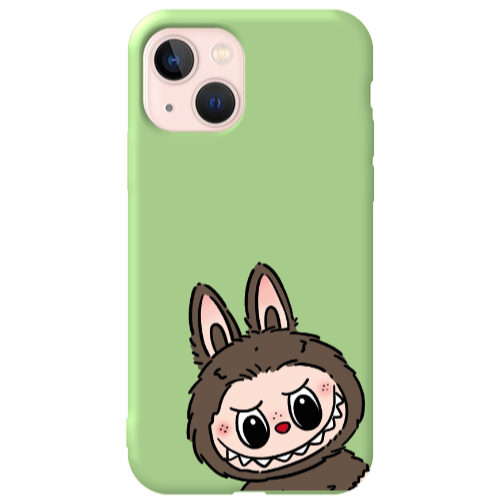 Apple iPhone 13 Labubu7 Light Green Colored Silicone TPU Θήκη