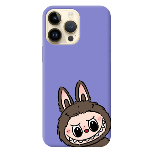 Apple iPhone 13 Pro Max Labubu7 Purple Colored Silicone TPU Θήκη