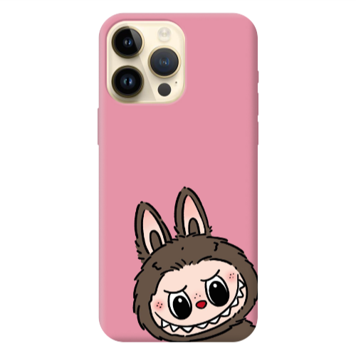 Apple iPhone 13 Pro Max Labubu7 Pink Colored Silicone TPU Θήκη