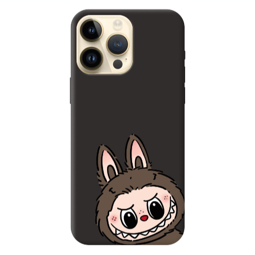 Apple iPhone 13 Pro Max Labubu7 Black Colored Silicone TPU Θήκη