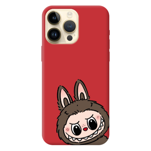 Apple iPhone 13 Pro Max Labubu7 Red Colored Silicone TPU Θήκη