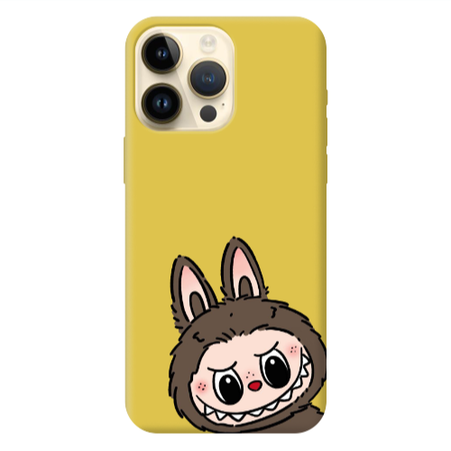 Apple iPhone 13 Pro Max Labubu7 Yellow Colored Silicone TPU Θήκη