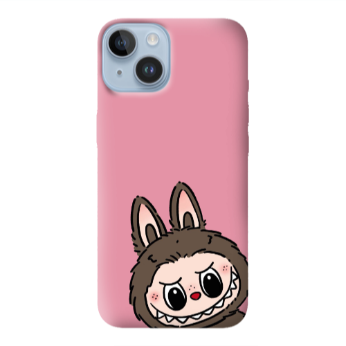 Apple iPhone 14  Labubu7 Pink Colored Silicone TPU Θήκη