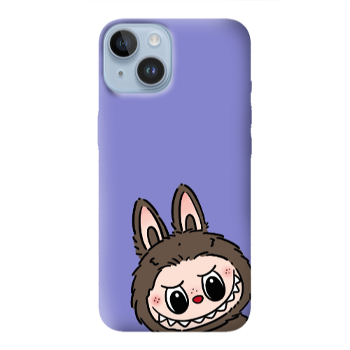 Apple iPhone 14 Plus Labubu7 Purple Colored Silicone TPU Θήκη