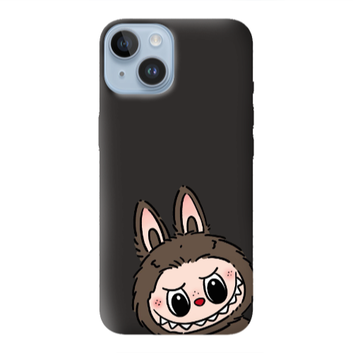 Apple iPhone 14 Plus Labubu7 Black Colored Silicone TPU Θήκη