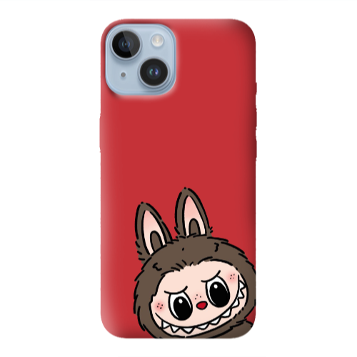 Apple iPhone 14 Plus Labubu7 Red Colored Silicone TPU Θήκη