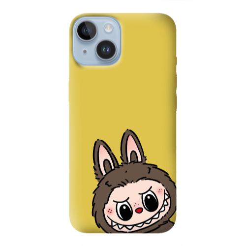 Apple iPhone 14 Plus Labubu7 Yellow Colored Silicone TPU Θήκη
