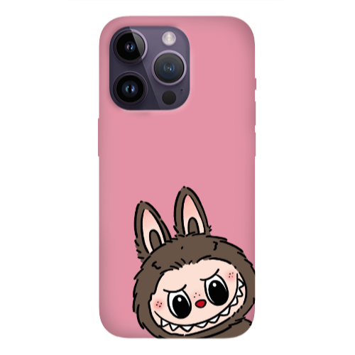 Apple iPhone 14 Pro Max Labubu7 Pink Colored Silicone TPU Θήκη