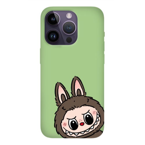 Apple iPhone 14 Pro Max Labubu7 Light Green Colored Silicone TPU Θήκη
