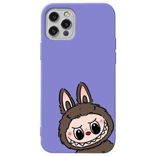 Apple iPhone 13 Pro Labubu7 Purple Colored Silicone TPU Θήκη