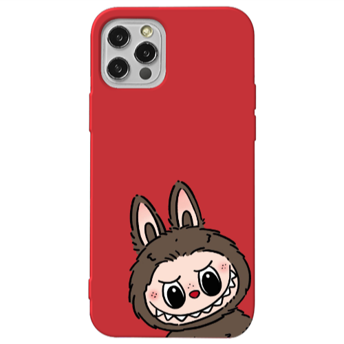 Apple iPhone 13 Pro Labubu7 Red Colored Silicone TPU Θήκη