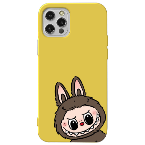 Apple iPhone 13 Pro Labubu7 Yellow Colored Silicone TPU Θήκη