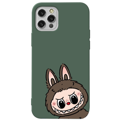 Apple iPhone 13 Pro Labubu7 Dark Green Colored Silicone TPU Θήκη