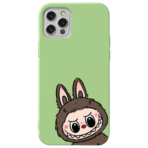 Apple iPhone 12 Pro Labubu7 Light Green Colored Silicone TPU Θήκη