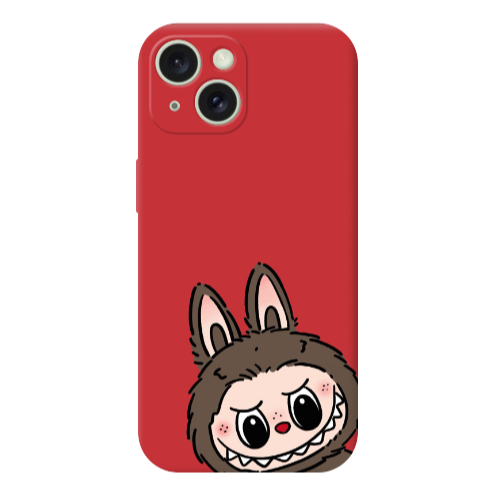 Apple iPhone 15 Labubu7 Red Colored Silicone TPU Θήκη