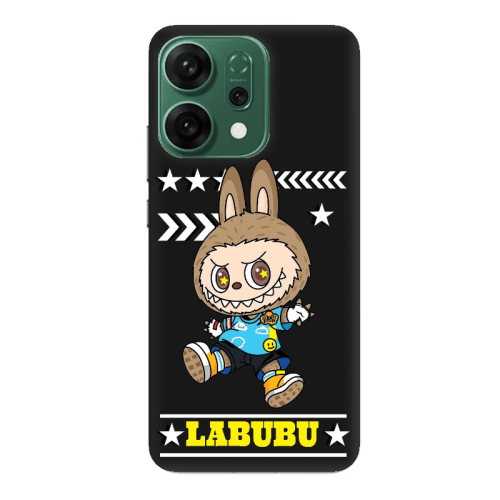 Oppo RENO 14 Labubu4 Black Colored Silicone TPU Θήκη