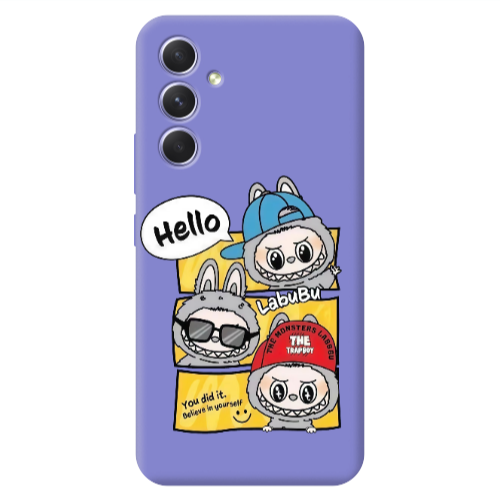 Samsung A56 Labubu3 Purple Colored Silicone TPU Θήκη