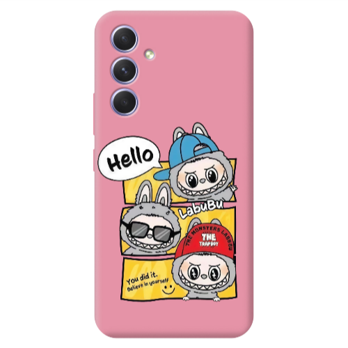 Samsung A56 Labubu3 Pink Colored Silicone TPU Θήκη