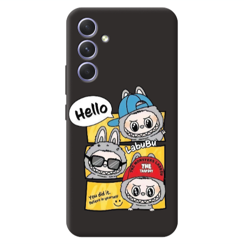 Samsung A56 Labubu3 Black Colored Silicone TPU Θήκη
