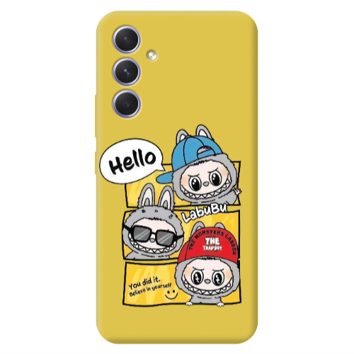 Samsung A56 Labubu3 Yellow Colored Silicone TPU Θήκη