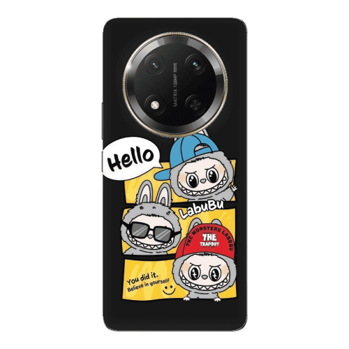 Honor Magic 7 Lite Labubu3 Black Colored Silicone TPU Θήκη