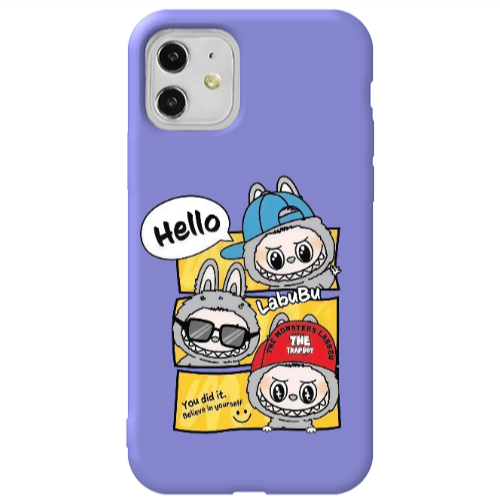 Apple iPhone 11  Labubu3 Purple Colored Silicone TPU Θήκη