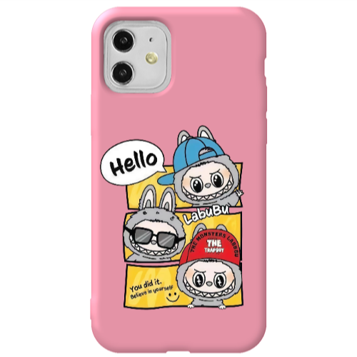 Apple iPhone 11  Labubu3 Pink Colored Silicone TPU Θήκη
