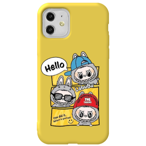 Apple iPhone 11  Labubu3 Yellow Colored Silicone TPU Θήκη